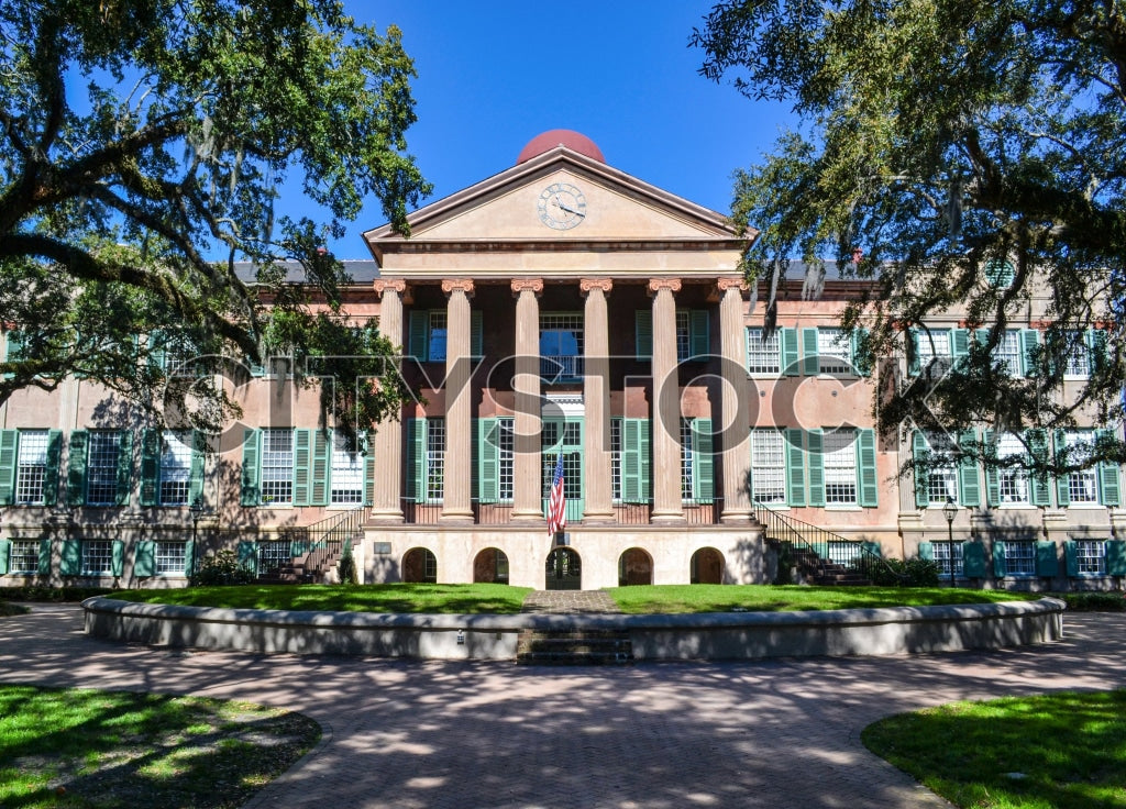 Charleston County Courthouse in South Carolina under a blue sky