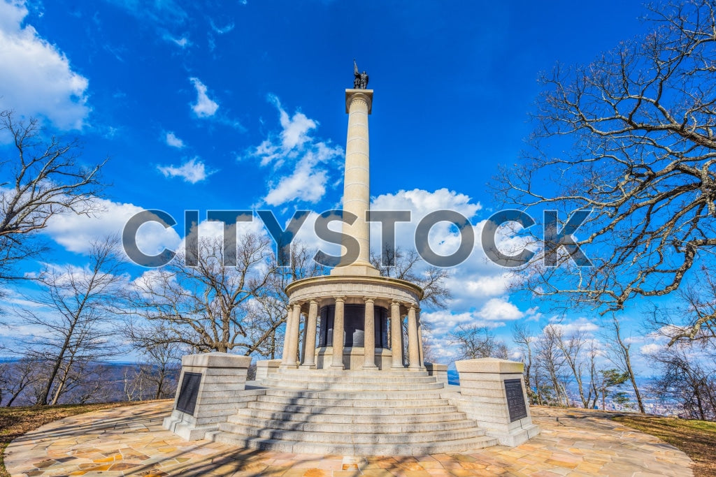 Chattanooga Point Park Monument against blue sky and scenic backdrop