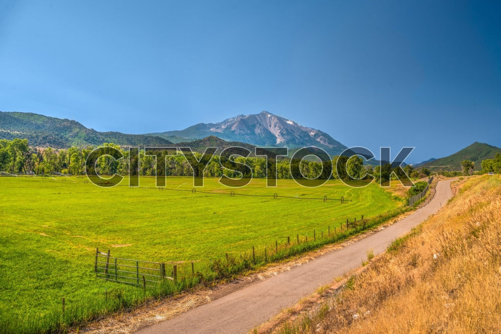 Crested Butte Colorado summer landscape with countryside road