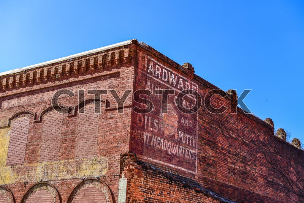 Historic red brick building with vintage sign in Gaffney, SC