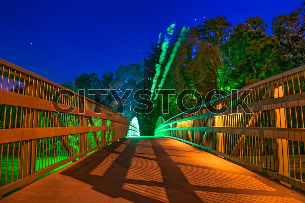 Colorful twilight view of Liberty Bridge in Greenville, SC