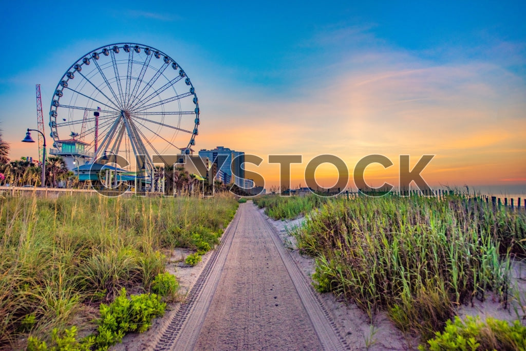 Sunrise and Ferris Wheel in Myrtle Beach, South Carolina